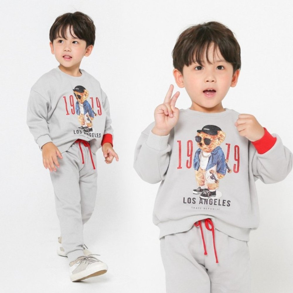 kids clothes/Children top and bottom 2 Piece set [LA Bear 1979]